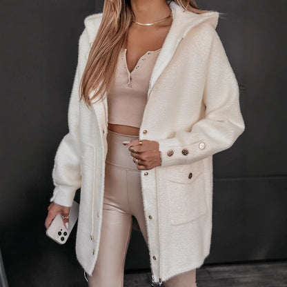 Veste Zippée à Capuche avec Ceinture