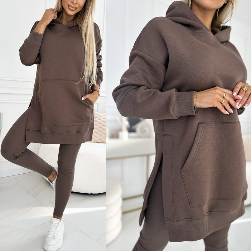 Ensemble Sweat Capuche et Leggings Épais - FEMME FATALE