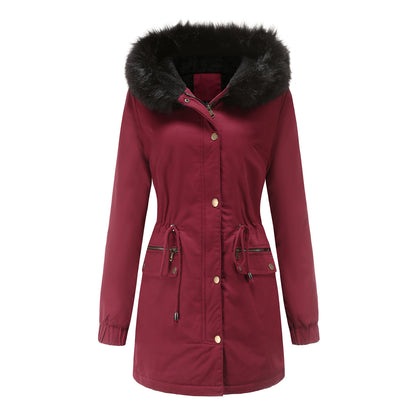 Parka Mi-longue avec Col en Fourrure