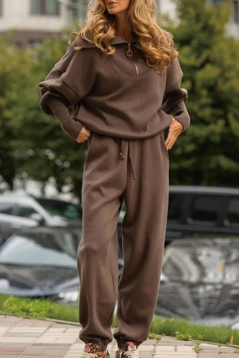 Ensemble Sport Chic à Zip et Cordon