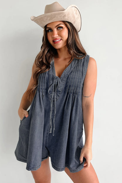 Combinaison en jean sans manches et short à manches courtes