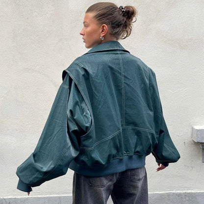 Veste simili cuir zippée