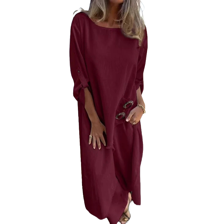 Ensemble Élégant Boutons Dorés & Pantalon Large