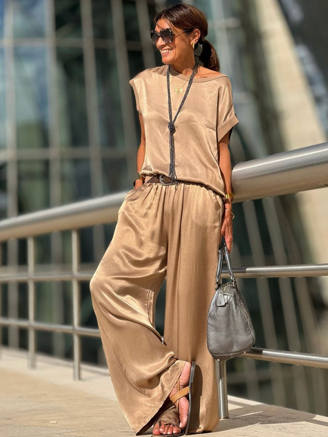 Ensemble Satin Camel - FEMME FATALE