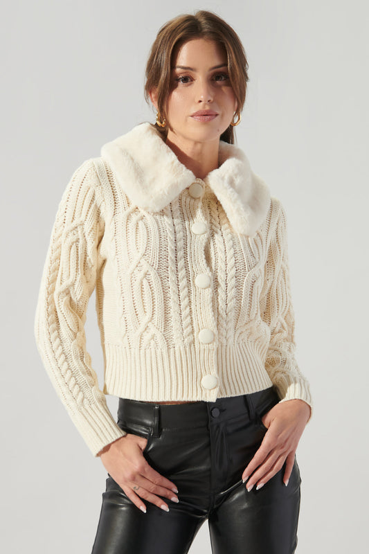 Pull avec Col en Fourrure