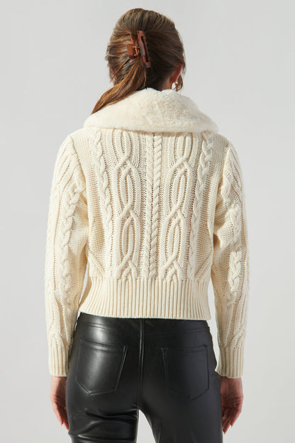Pull avec Col en Fourrure
