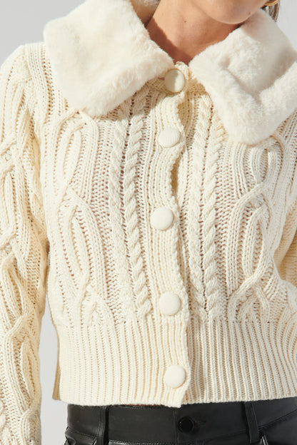 Pull avec Col en Fourrure