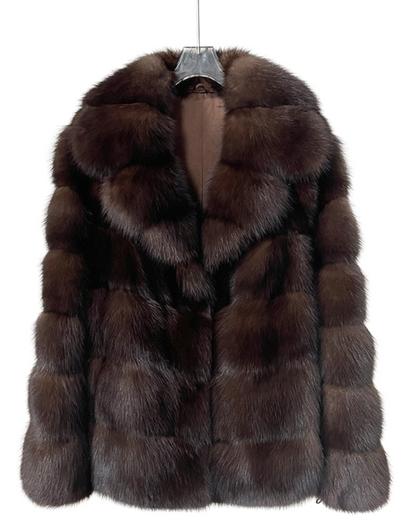 Veste fausse fourrure sable violette