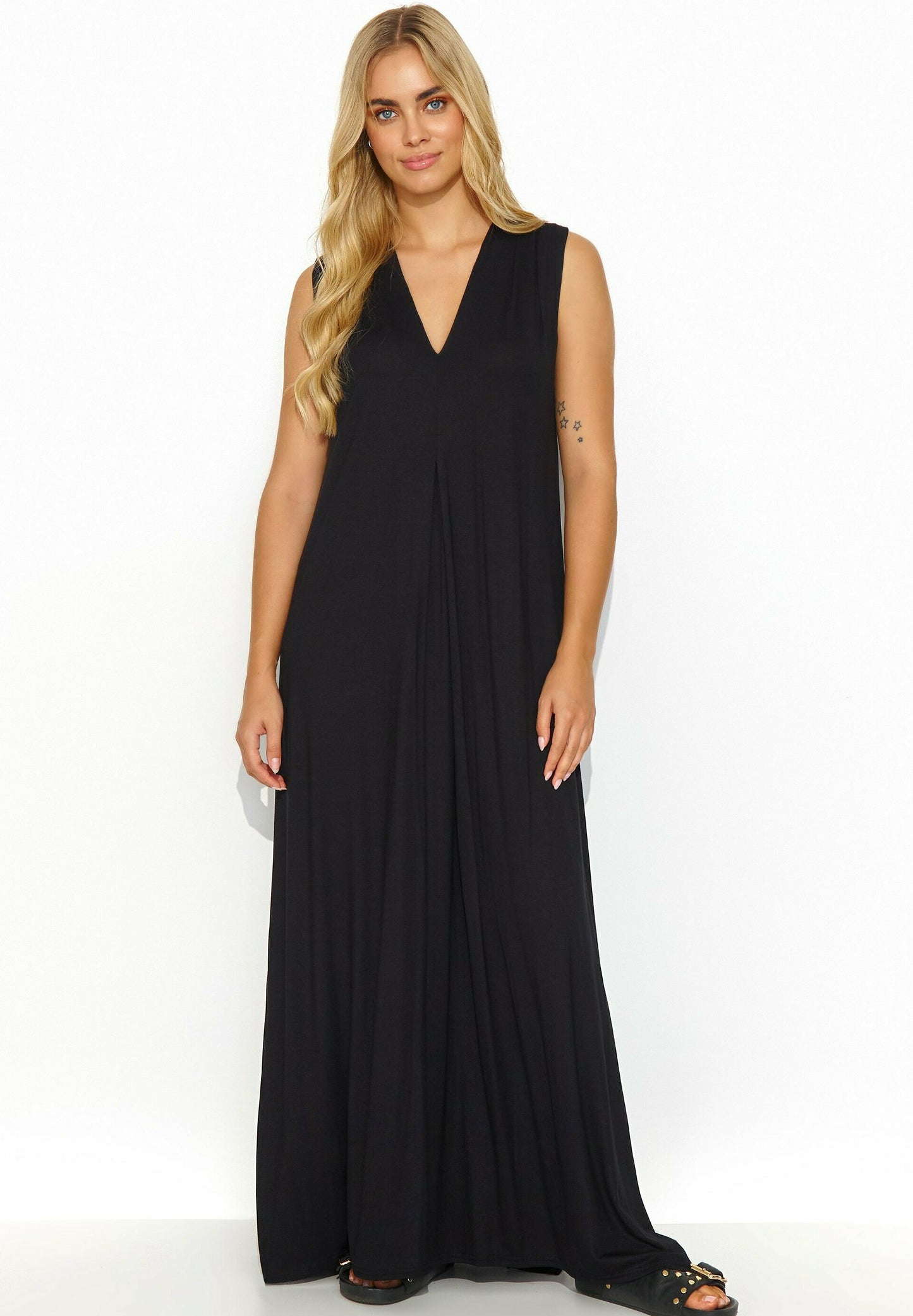 Robe longue d'été à col en V