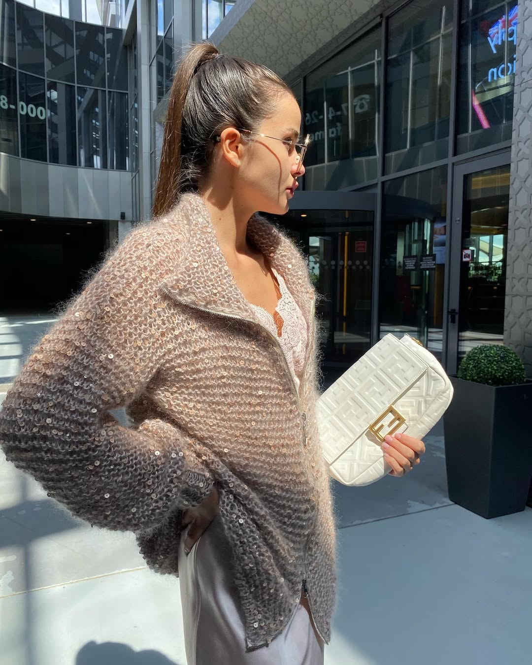 Pull Oversize en Maille à Sequins