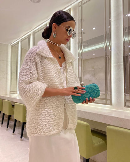 Pull Oversize en Maille à Sequins