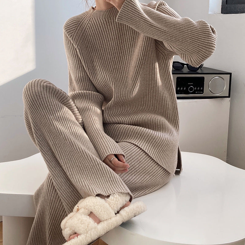 Ensemble Pantalon Large en Maille