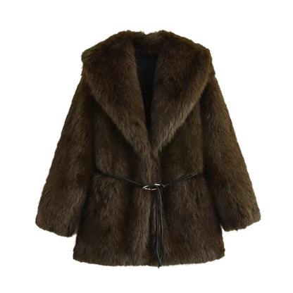 Manteau Street en Fausse Fourrure
