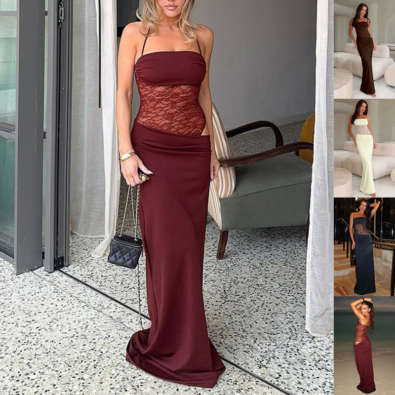 Robe porte-jarretelles en dentelle - FEMME FATALE