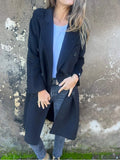 Veste décontractée mi-longue à revers et manches longues - FEMME FATALE