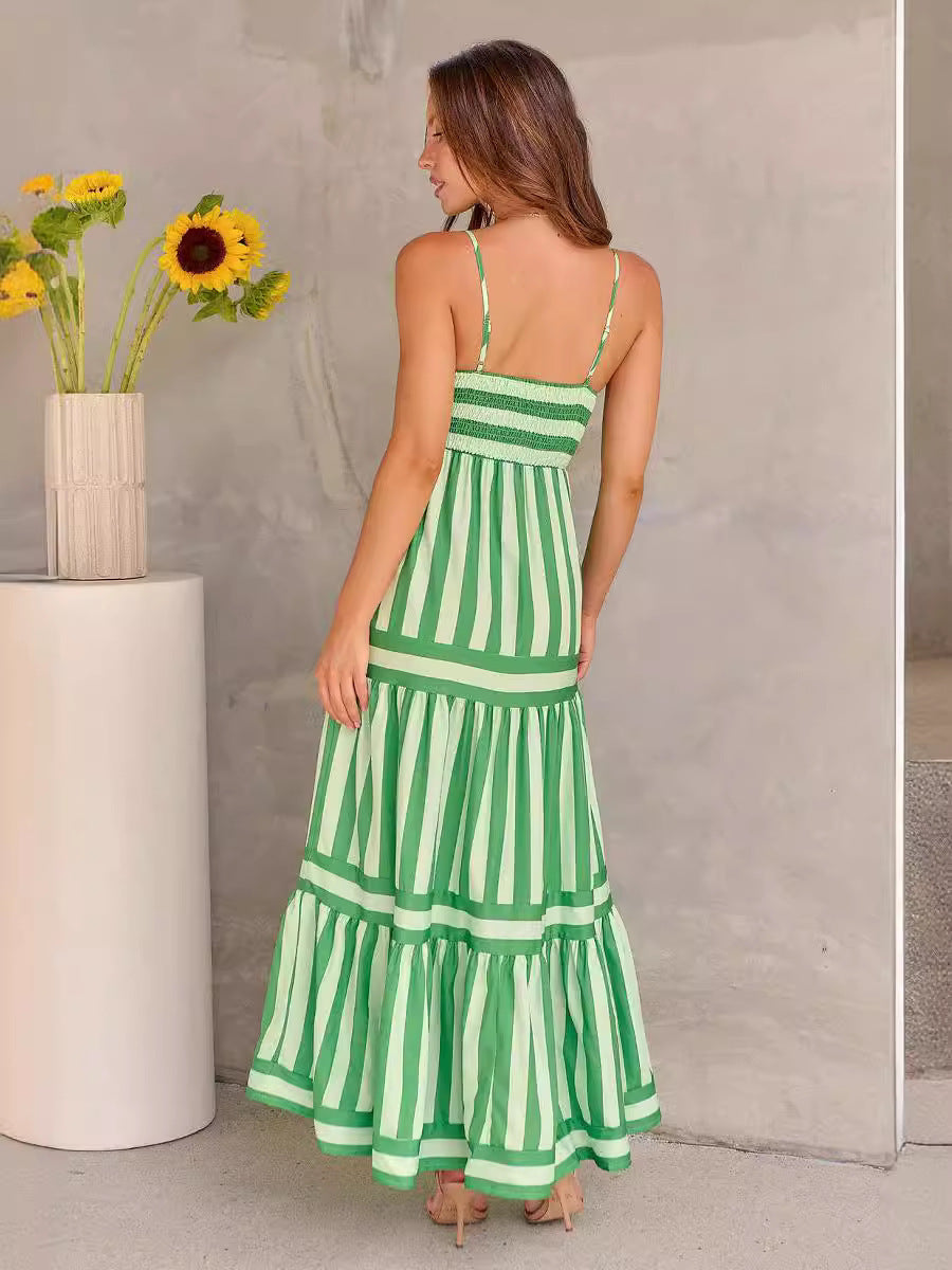 Robe longue à bretelles avec poches - FEMME FATALE
