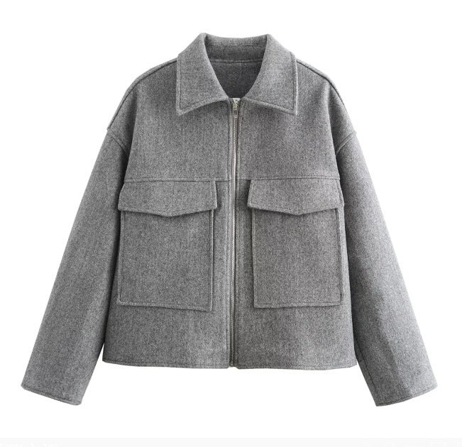 Manteau Col Polo Rétro