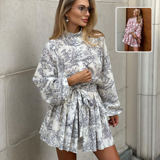 Robe courte col à Nouer style A-line