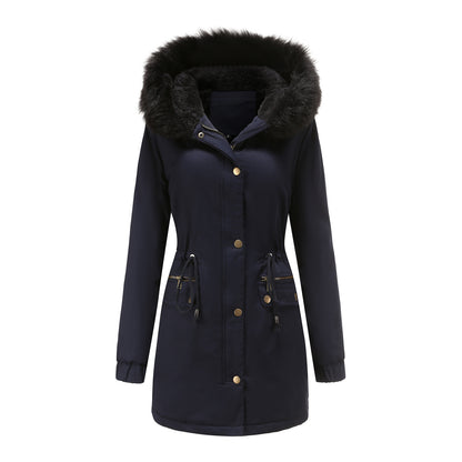 Parka Mi-longue avec Col en Fourrure
