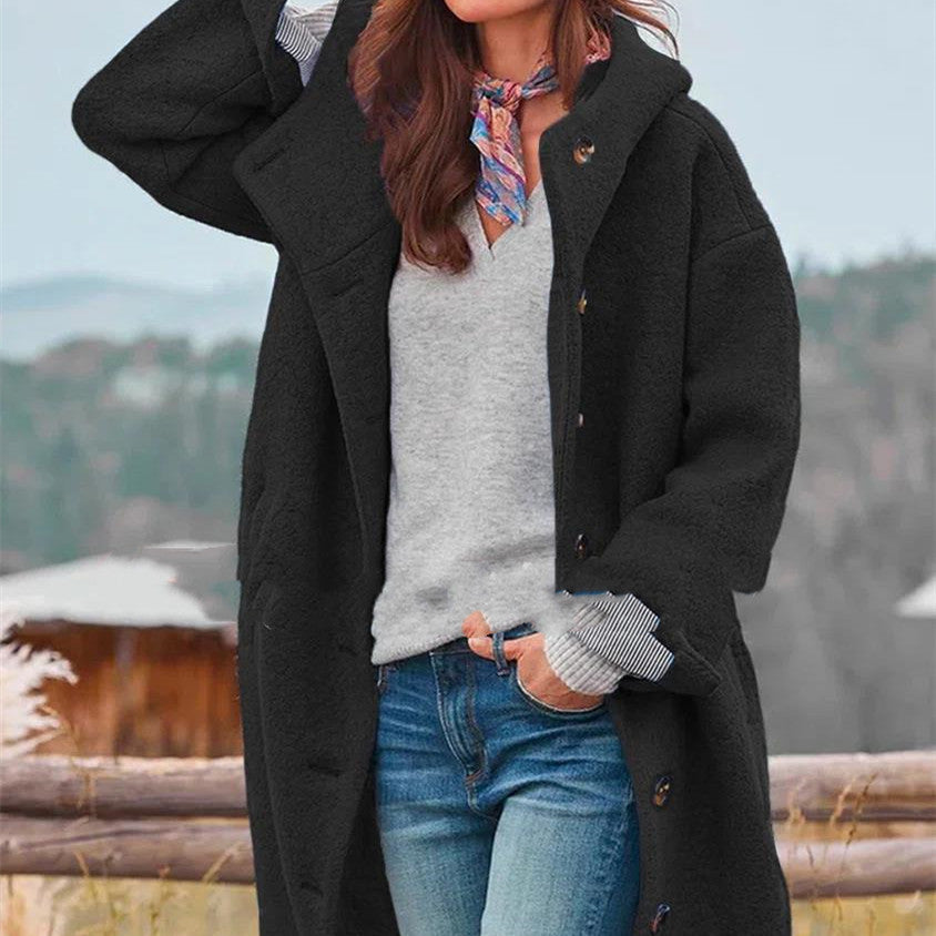 Manteau Long Tweed Épais