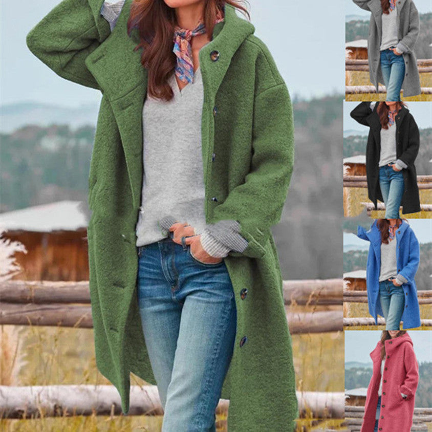 Manteau Long Tweed Épais