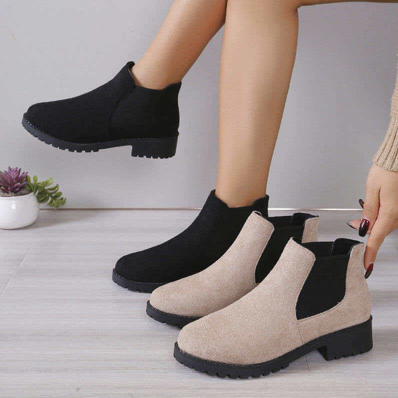 Bottes à talon épais