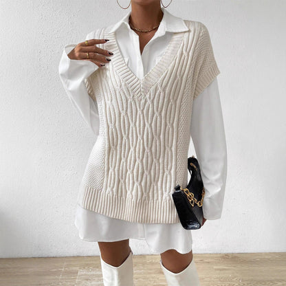 Gilet en tricot ample sans manches