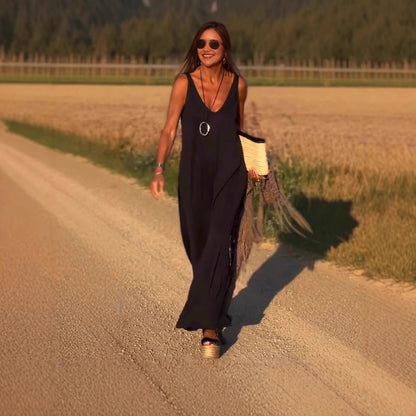 Robe sexy à bretelles et col en V