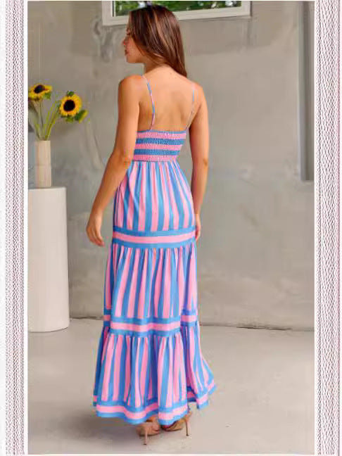 Robe longue à bretelles avec poches - FEMME FATALE