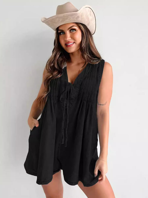 Combinaison en jean sans manches et short à manches courtes - FEMME FATALE
