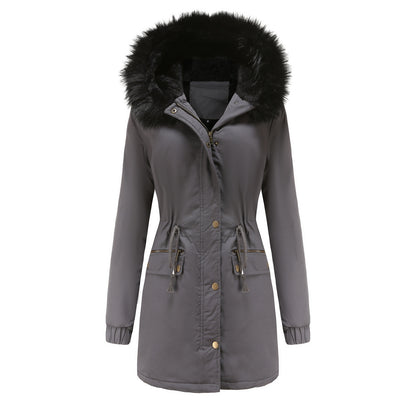 Parka Mi-longue avec Col en Fourrure