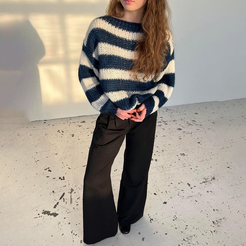 Pull ample à rayures