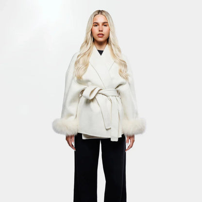 Manteau en laine style Hepburn