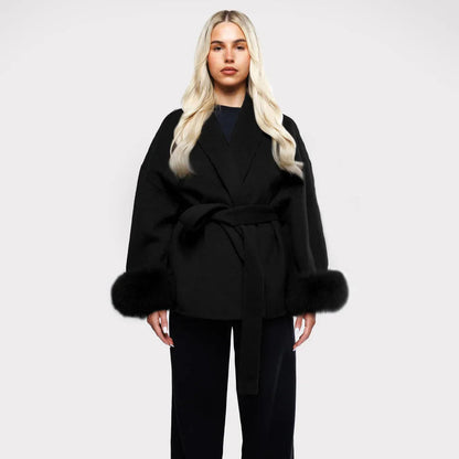 Manteau en laine style Hepburn