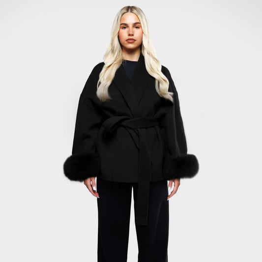 Manteau en laine style Hepburn